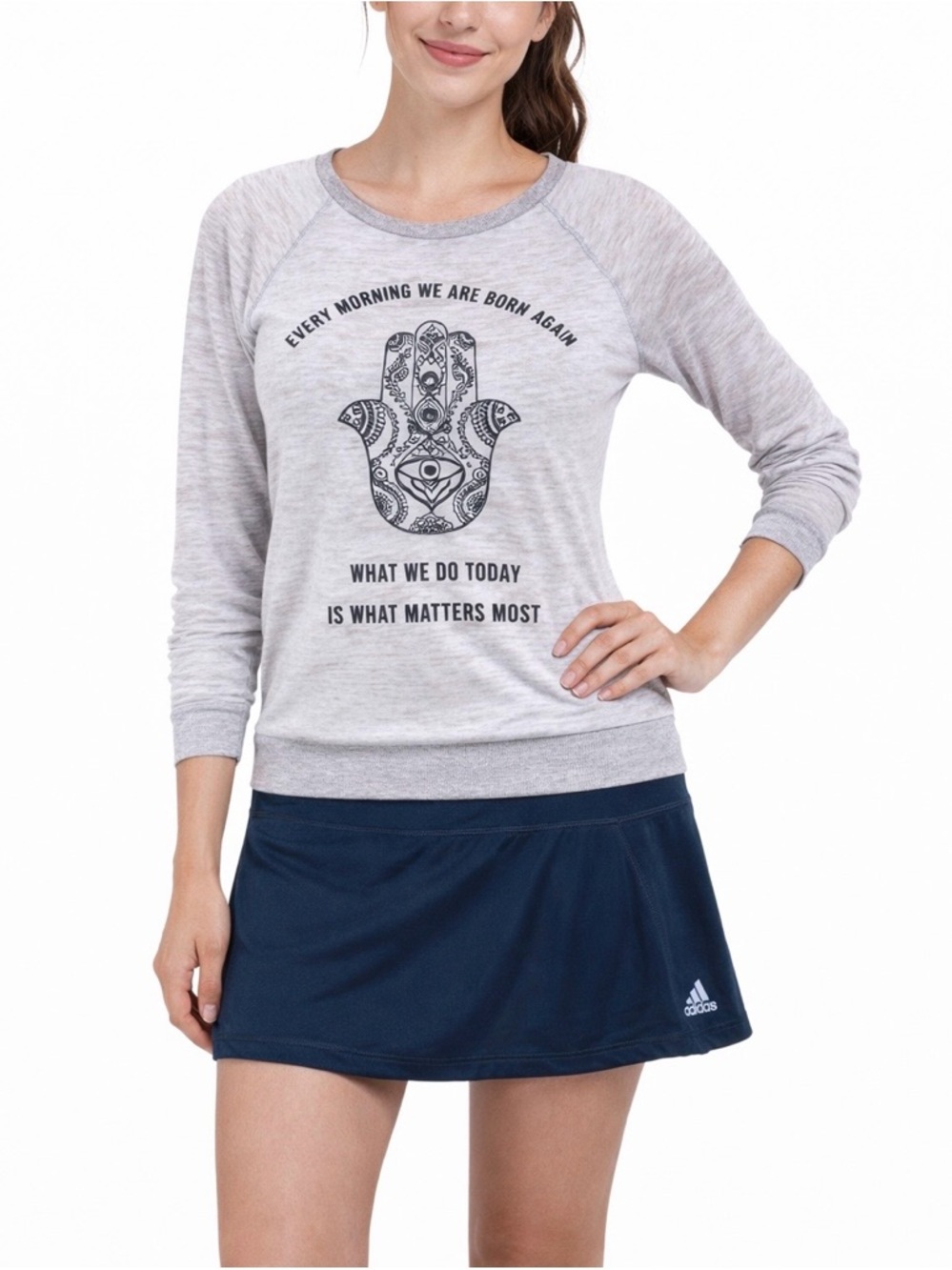 Adidas Tennis Skort + Lightweight Graphic Sweatshirt Set Women’s M